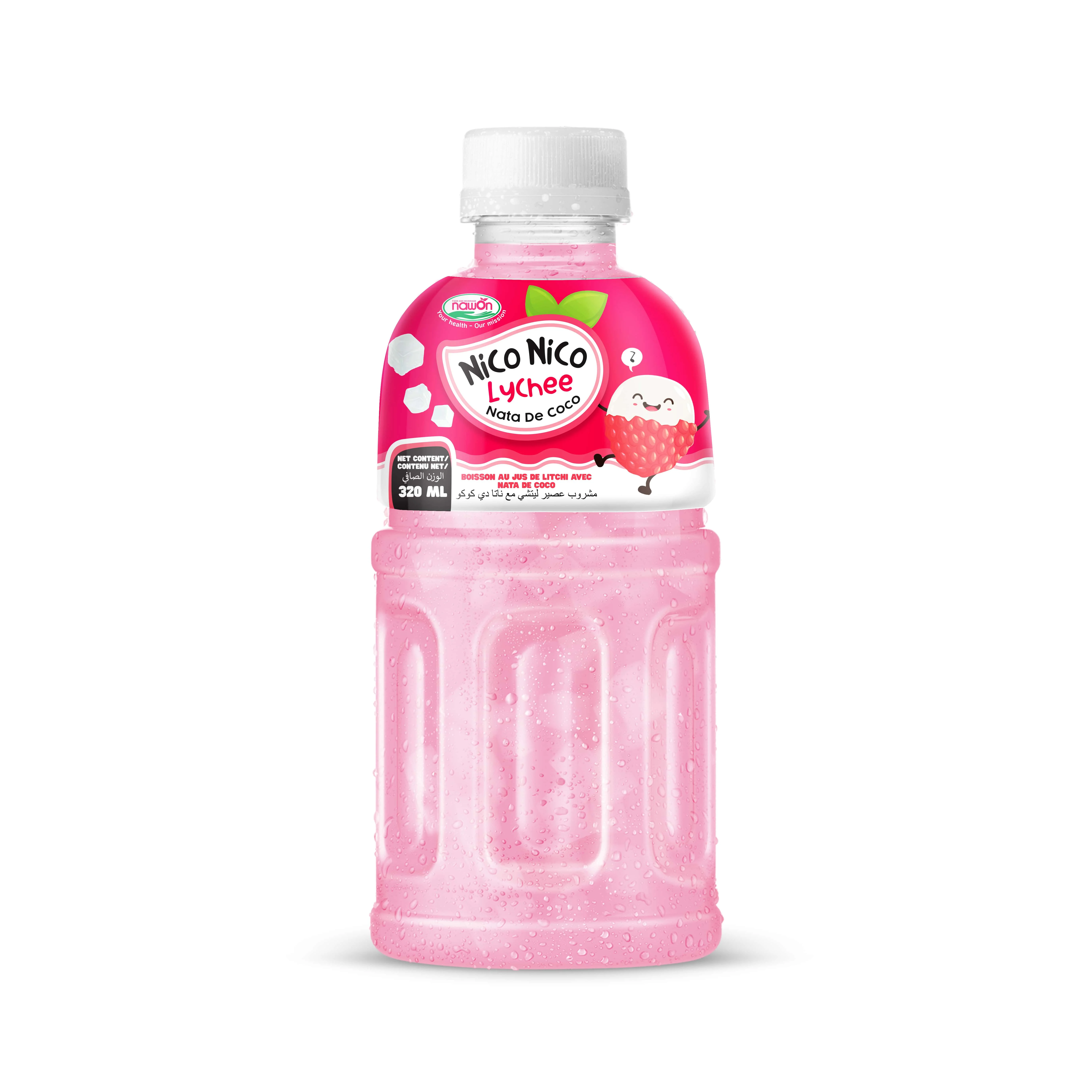 Бесплатный образец 325 мл NAWON Nata de Coco Напиток поставщик фруктовый сок с желе Nata de Coco клубника OEM/ODM производитель напитков
