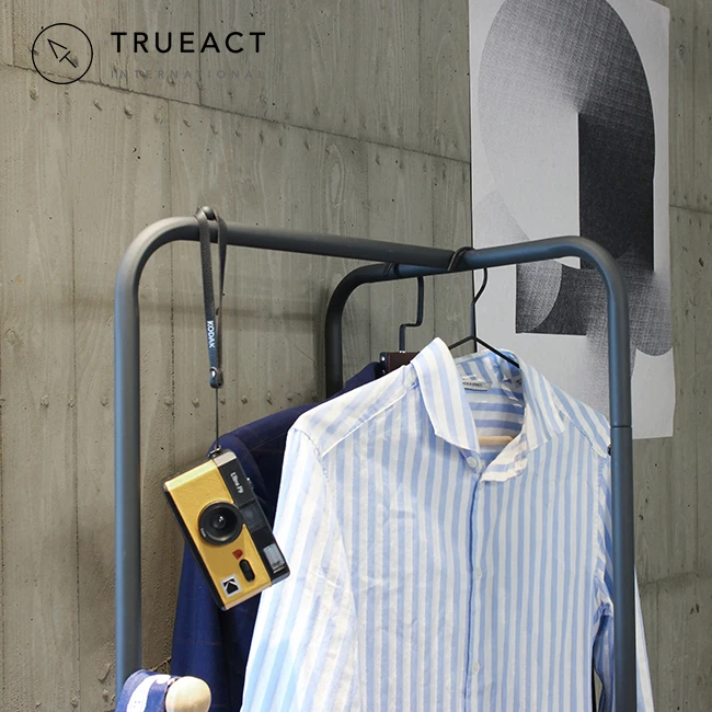 2 storage tiers curved shaped wooden standing garment rack metal hat coat Clothes Hanger Stand