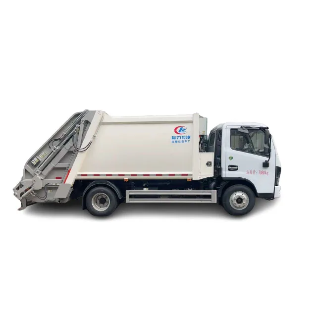 White Dongfeng Small/ Large Compressed Garbage Truck Hydraulic Cylinder Compression Garbage Truck