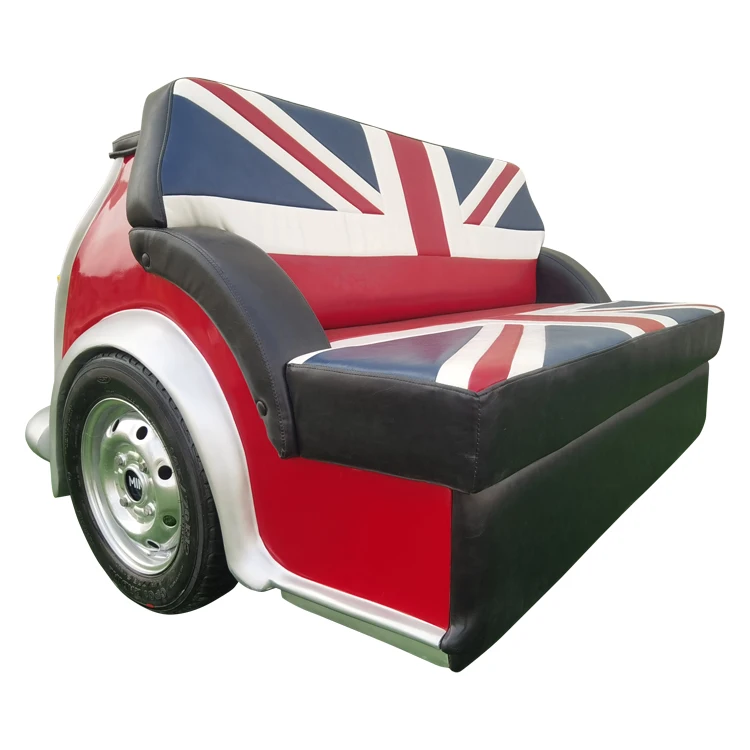 Vintage Automobile Design Retro Economy Car Variant Couch Booth Industrial Furniture Leather Car Seating Sofa
