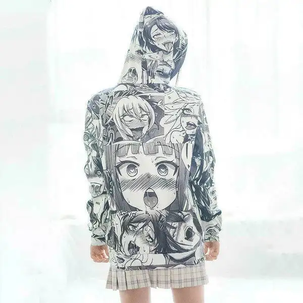 Custom Anime Face Men Hoodie 3D Print Sweatshirt Pullover Breathable Unisex Anime Hooded Jacket Manufacturer
