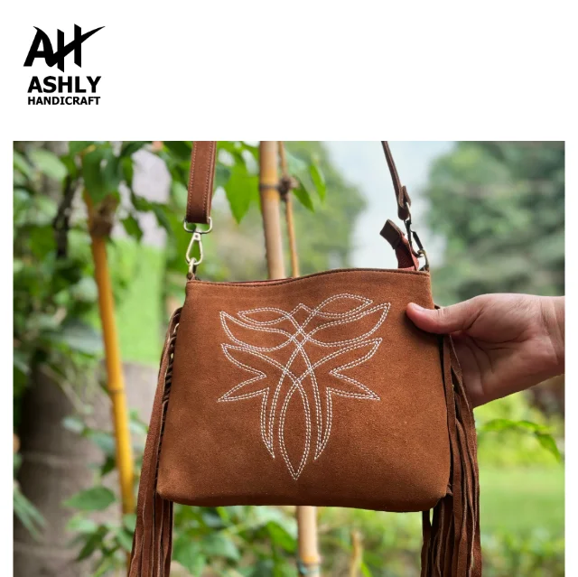 Замшевая сумка из натуральной кожи с застежкой-молнией