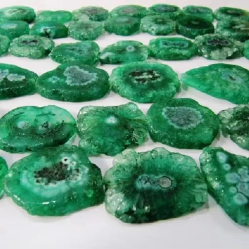 Green Solar Quartz Beads Size 25mm Fancy Shape Strand Length 10 Inches Long For Jewelry Making Beads Wholesale Prices