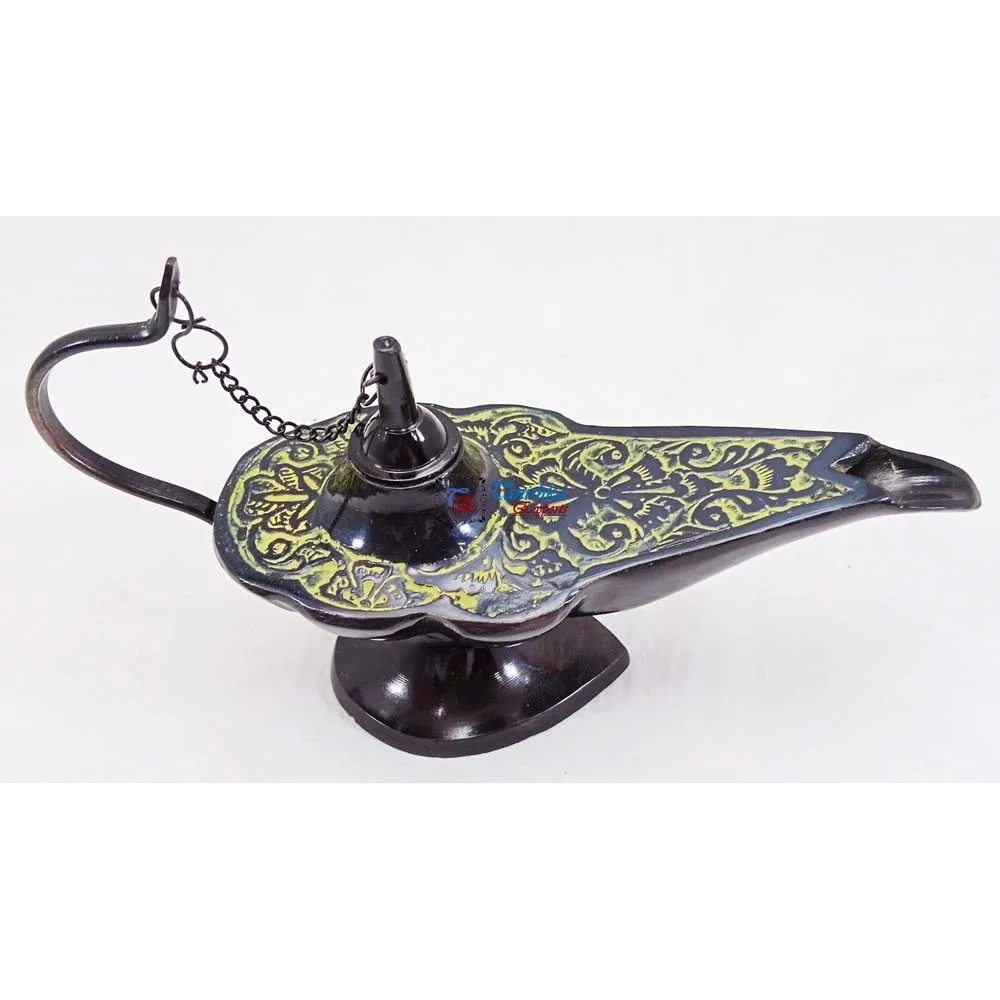 Nautical Brass Handmade Aladdin Decorative Genie Oil Lamp Aladdin Gifted Item Home Decor & Office Decor Gift Item