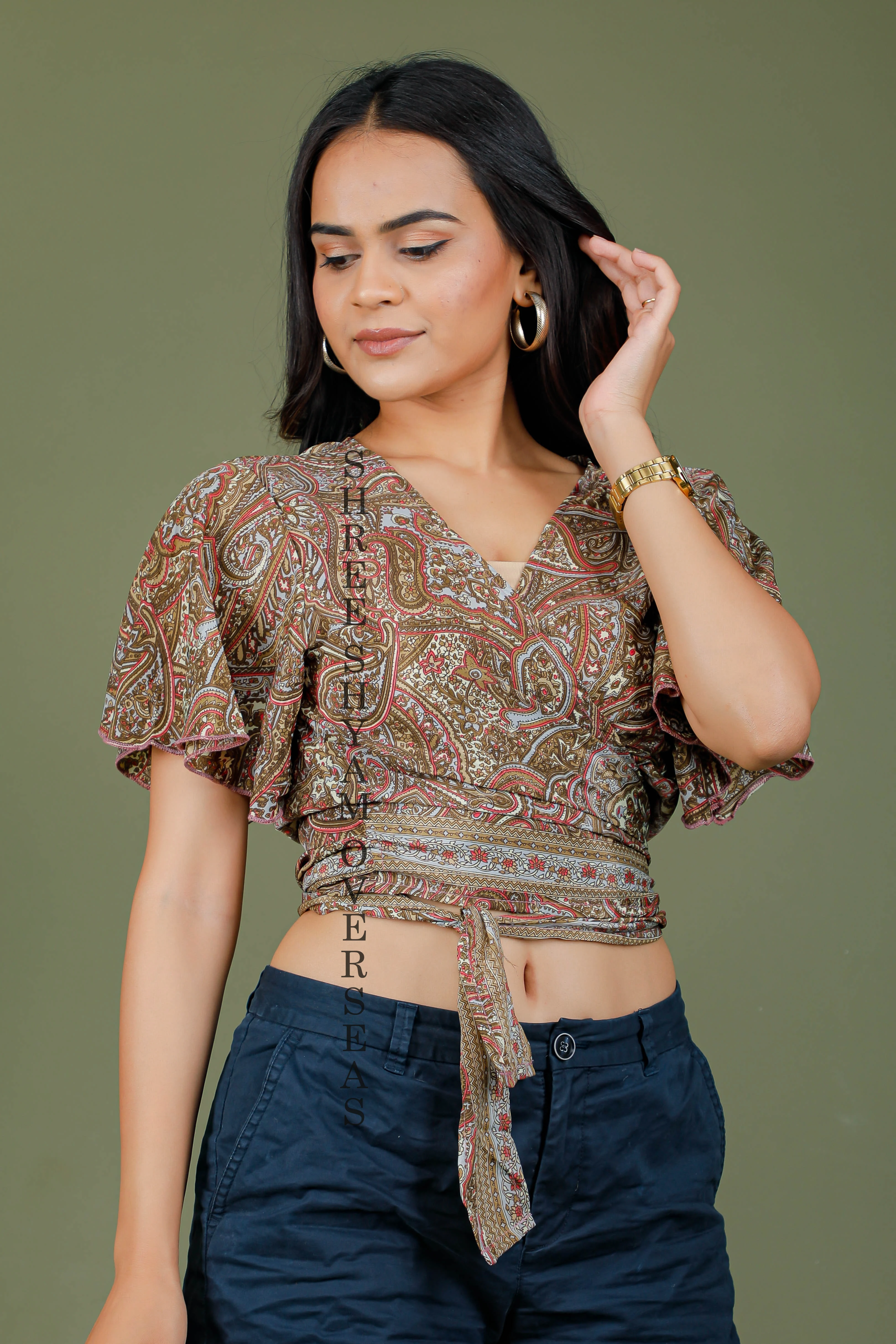 New Summer  Collection 2023 Silk  ladies wear short top
