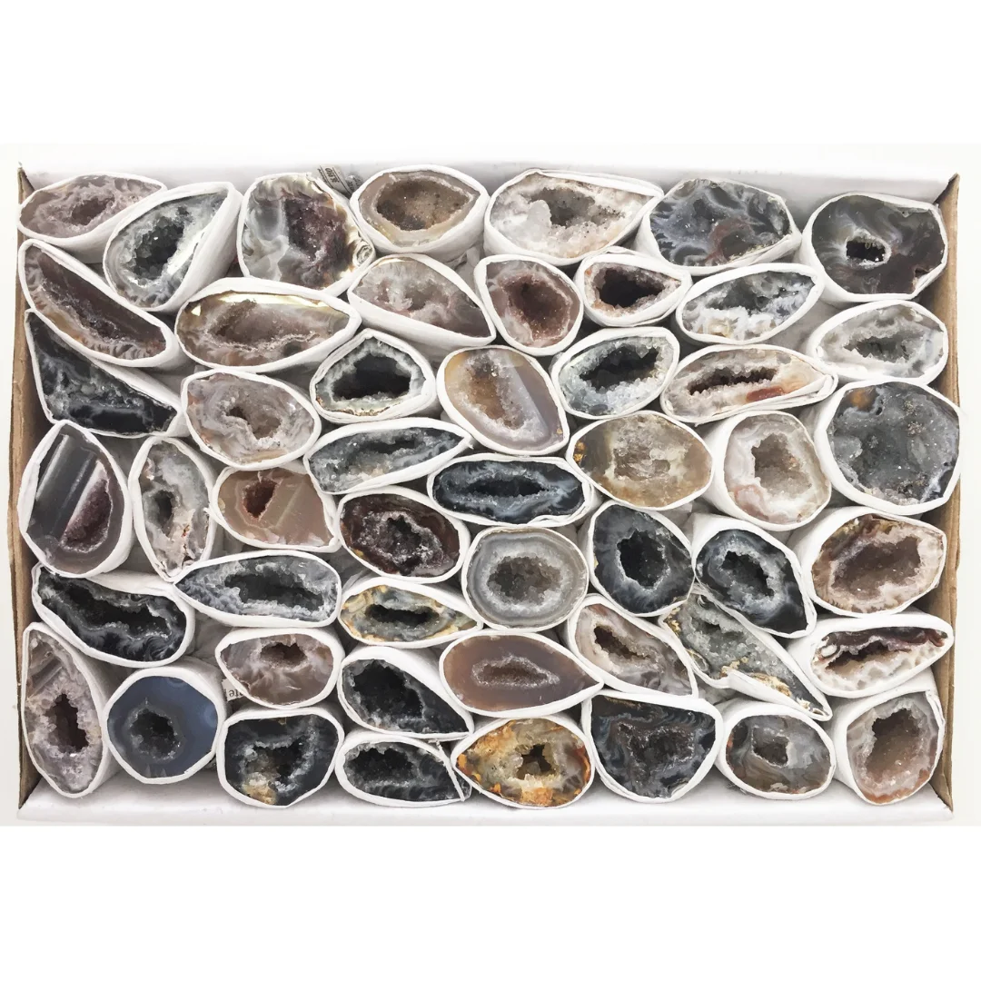 Плоская коробка из агата и геода