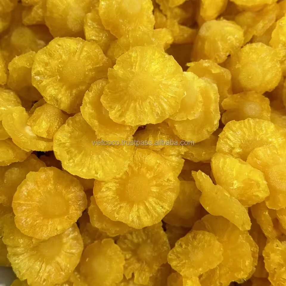 New season Sliced Soft Dried Pineapple No Low Sugar Delicious Snack From Natural Tropical Fruit From Vietnam Retail Bulk Packing