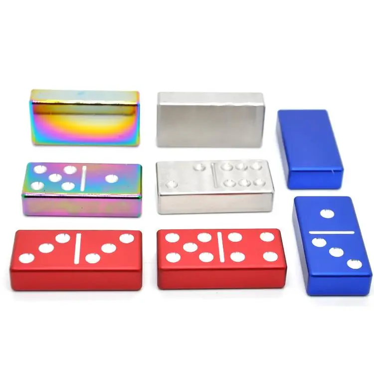 Custom Colored double 6 9 12 Block Plastic Acrylic Metal Aluminum Domino Set