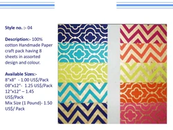 Luxury High Quality Custom 100% cotton recycled handmade craft paper pack of 8 sheet Logo Gift Bag With Cotton Ribbon Handles