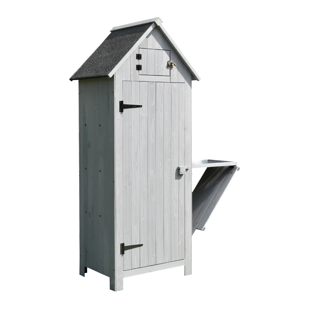 Gartenhaus aus Holz Storage Cabinet Wooden Brown Outdoor Garden Tool Shed