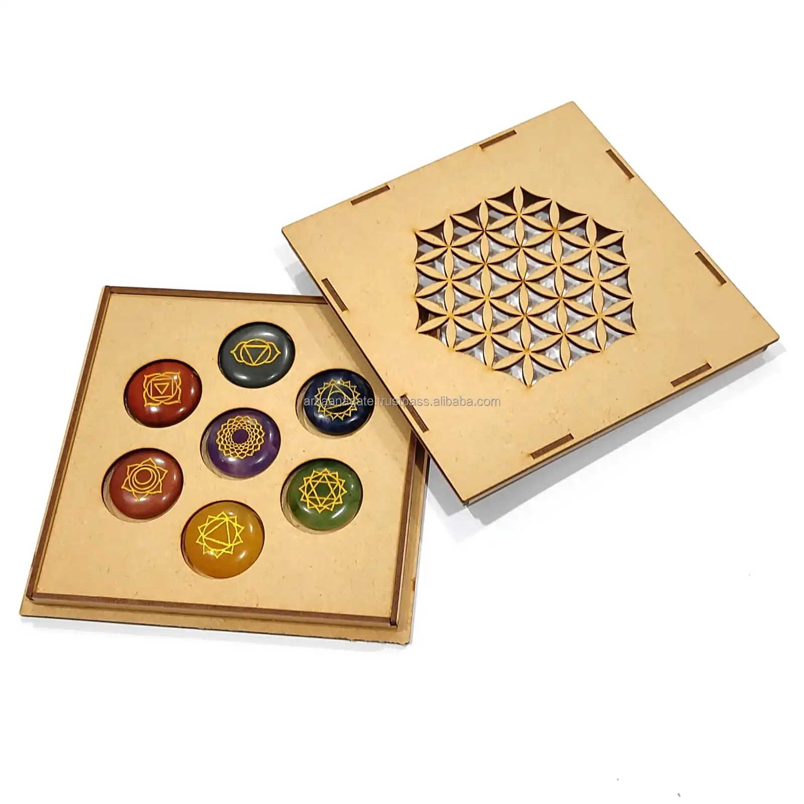 Wholesale Natural Crystal healing stones 7 Chakra Engraved Words Stone Power chakra crystals healing For Fashionable selling