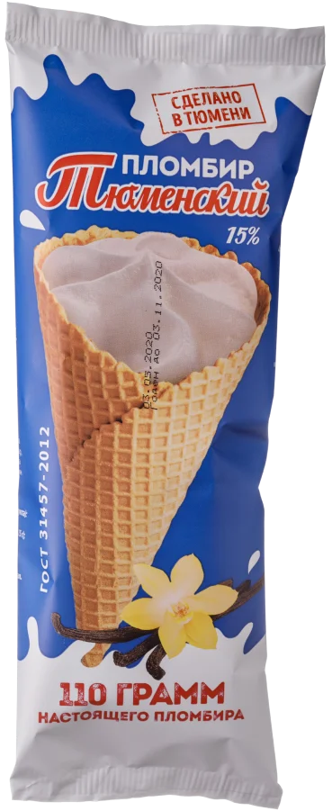 15% Vanilla Filling Waffel Cone Ice Cream From Natural Milk Chocolate Tasty Product Dessert Ice Cream