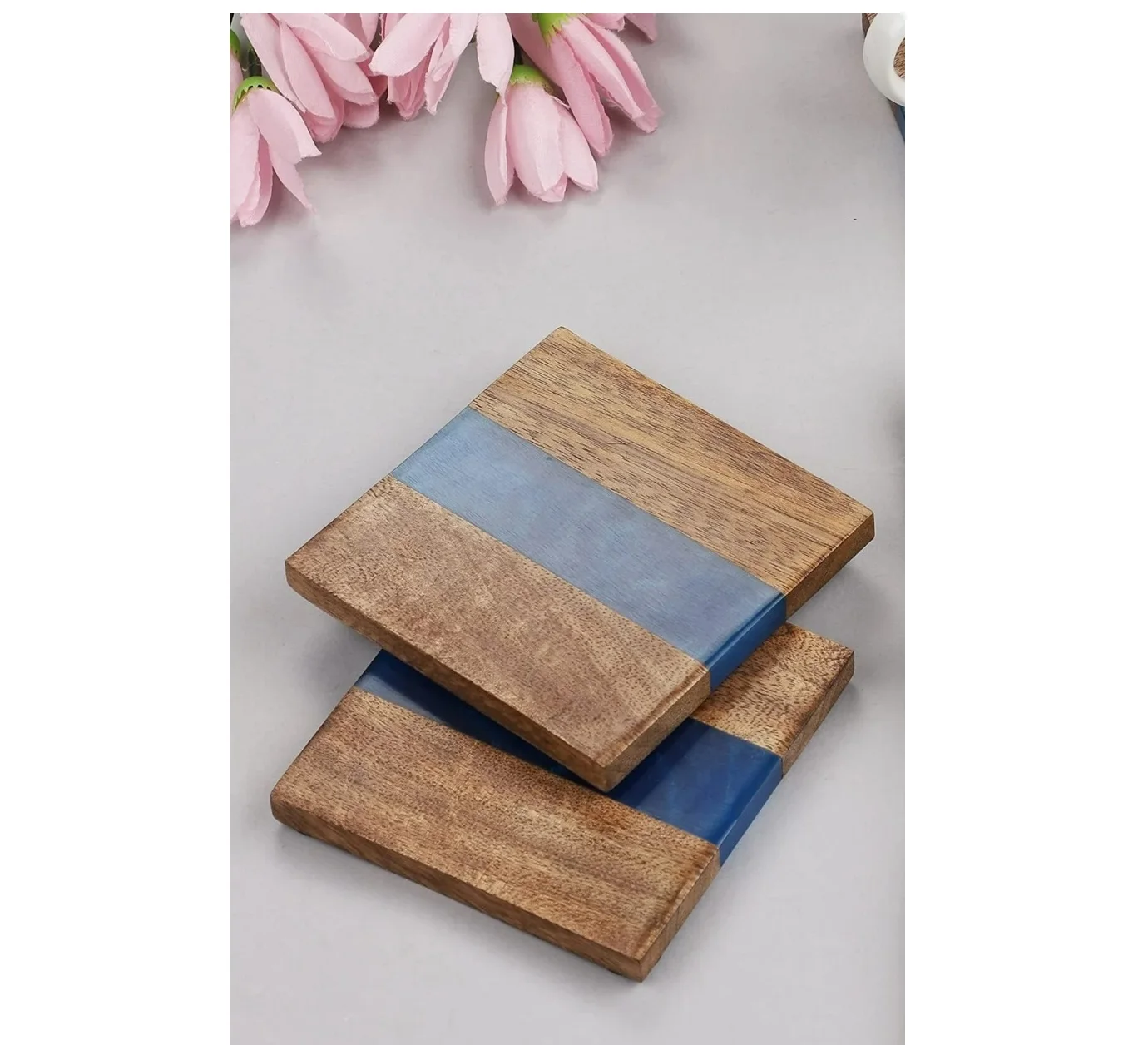 New Arrival Table Top Decorative Resin Coasters OEM Customized Size Designed Resin Art Coasters Supplier From India