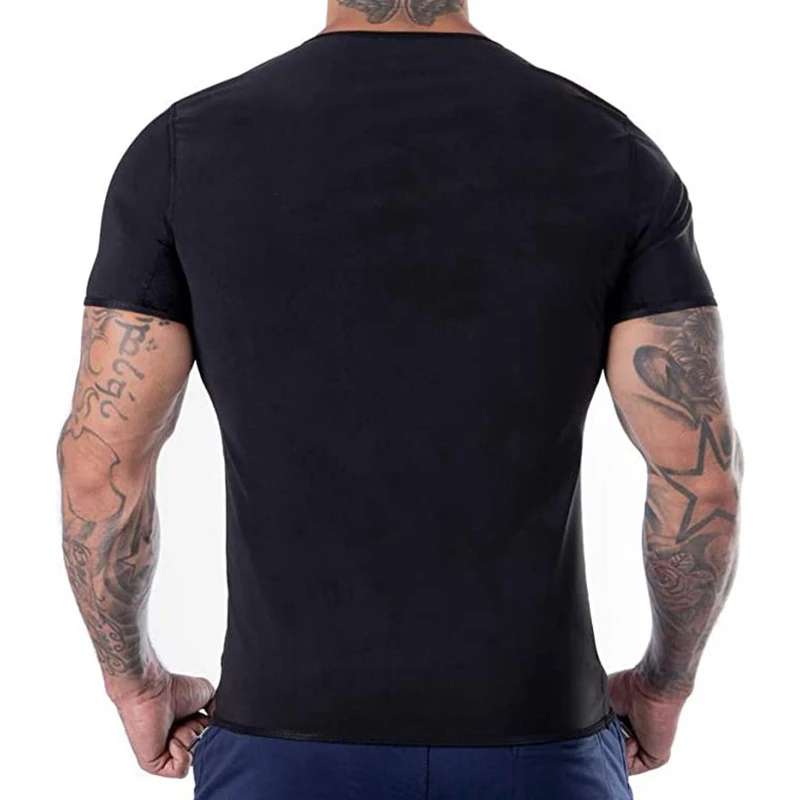 Hot Suit Sauna Suit For Men Waist Trainer Sweat half sleeve shirt with Zipper Heat Trapping Vest Sauna Suit Sweat