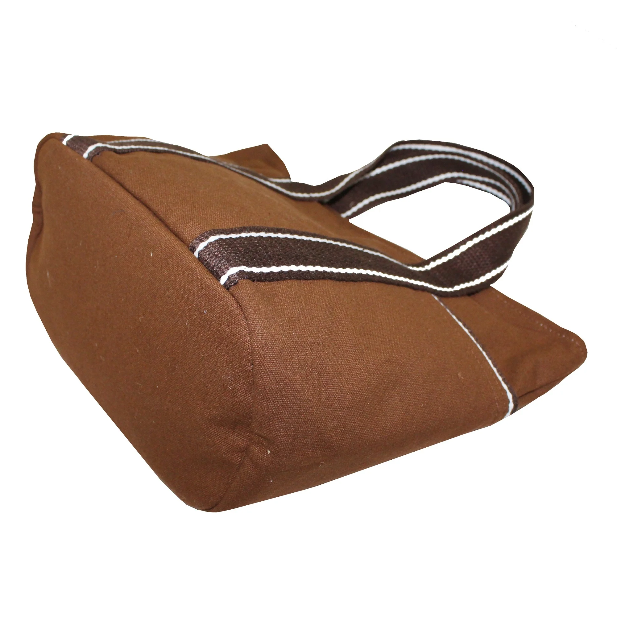 2024 Eco Friendly Cotton Custom Logo Canvas Tote Large Size Fashionable Shopping Bag Reusable Brown Color Cosmetic Bag For Women