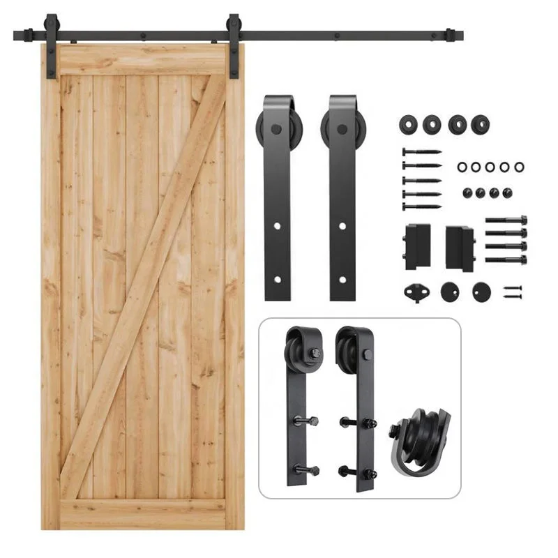 Wholesale Kinmade Rolling Door Track Hardware Manufacturer Sliding Wooden Door Hanging Barn Door Hardware Kit