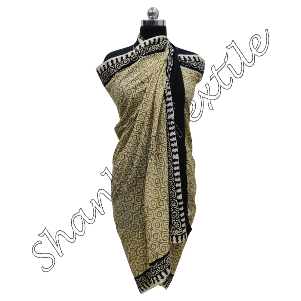 Indian Hand Block Print Lightweight Cotton Bikini Cover Up Sarong For Women Gift For Her Beach Wrap Sarong Scarf Indian Designer
