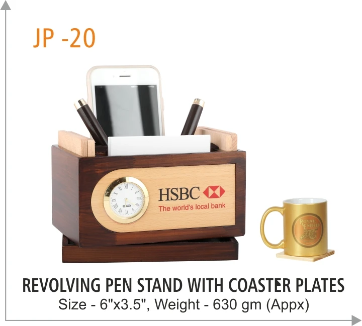 Wholesale New Corporate Gift Set Promotion Customize Gifts include Calculator Clock and Pen Holder for Office Desk Decoration