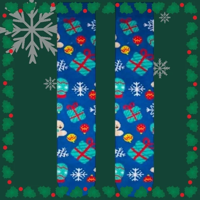 Unisex Happy Xmas Spandex Cotton Print Socks Perfect New Year Gift for Men and Women Knitted Sport and Casual Design