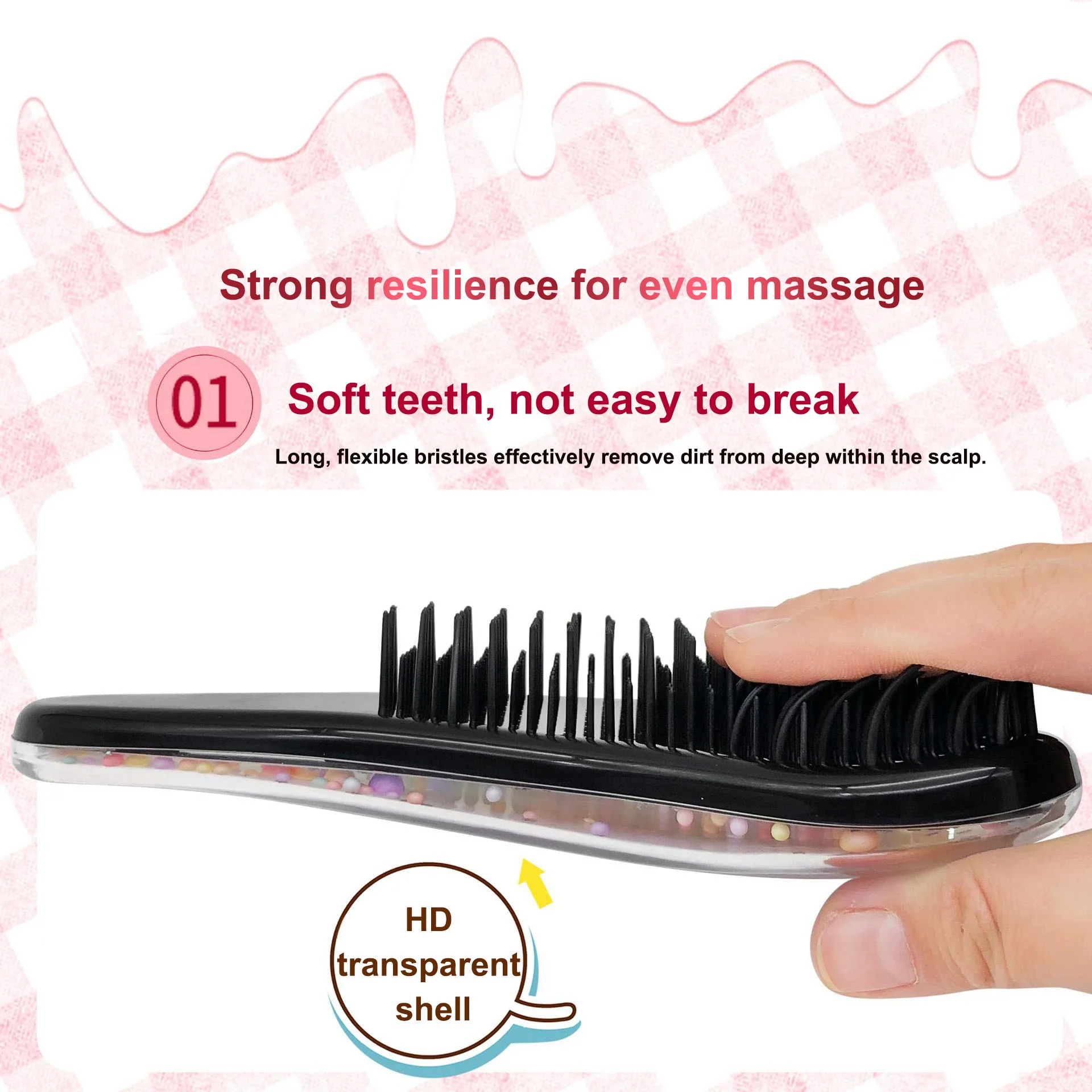 Airbag Massage Comb for Baby Girls Anti-knot TT Hair Brush Children Air Cushion Combs Sequin Plastic Hairdressing Hair Brushes