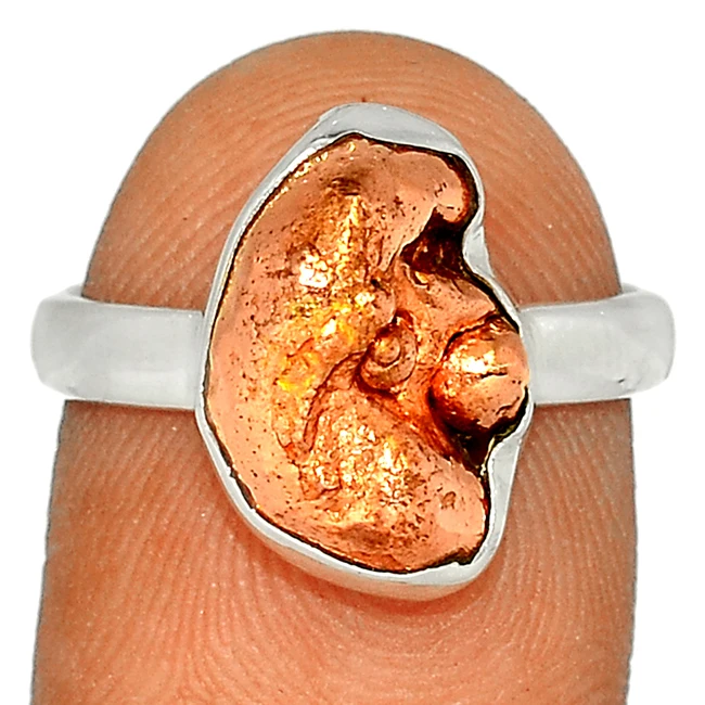 Кольцо с пятью медными Nuggets ювелирное изделие из стерлингового серебра 925 пробы изящные кольца натуральный медный камень