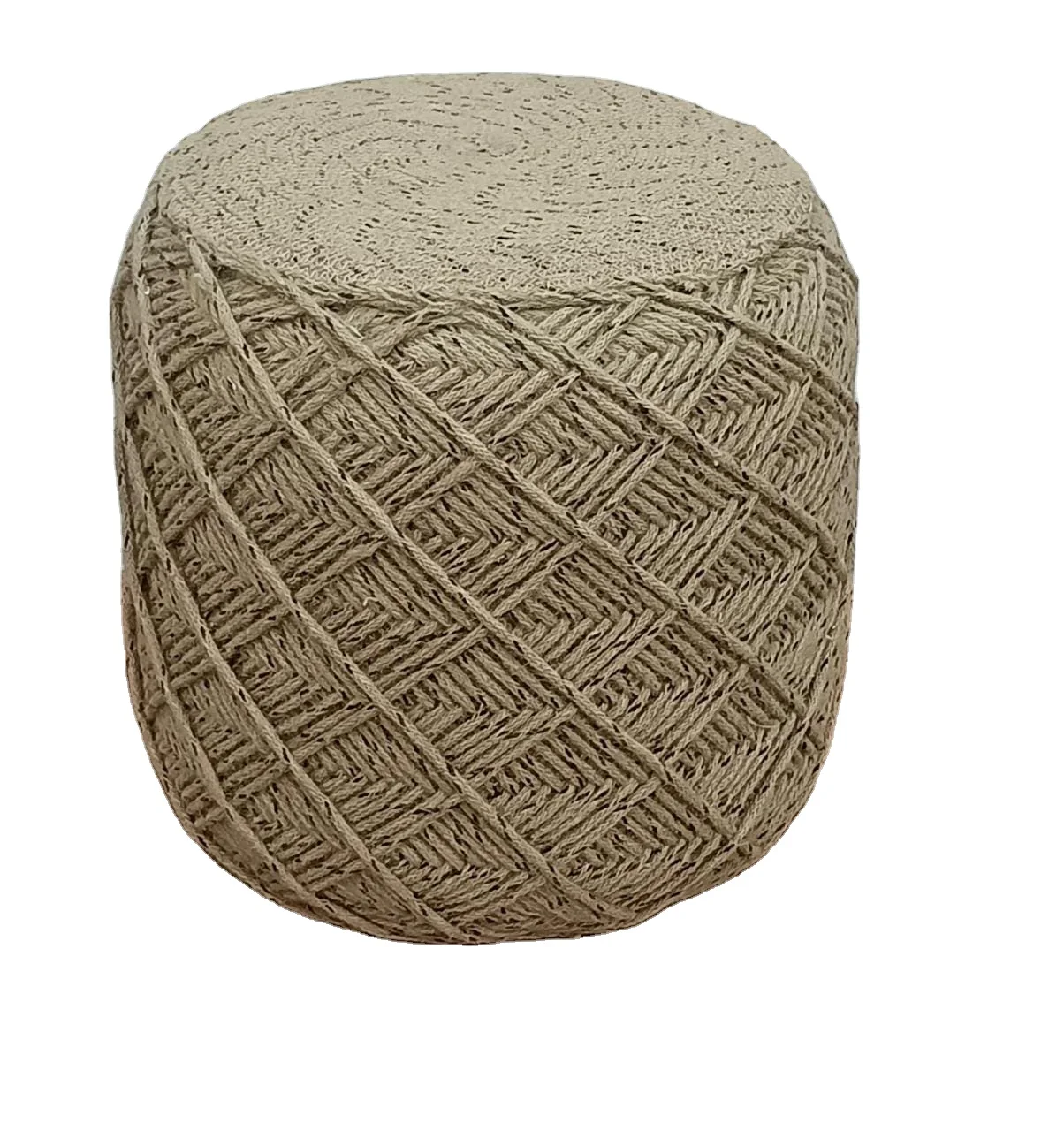 COTTON JUTE  COLOUR  HANDMADE COTTON FABRIC KNITTED POUF OTTOMAN FOR LIVING ROOMS STOOL AND OTTOMANS EUROPEAN AND AMERICAN STYLE