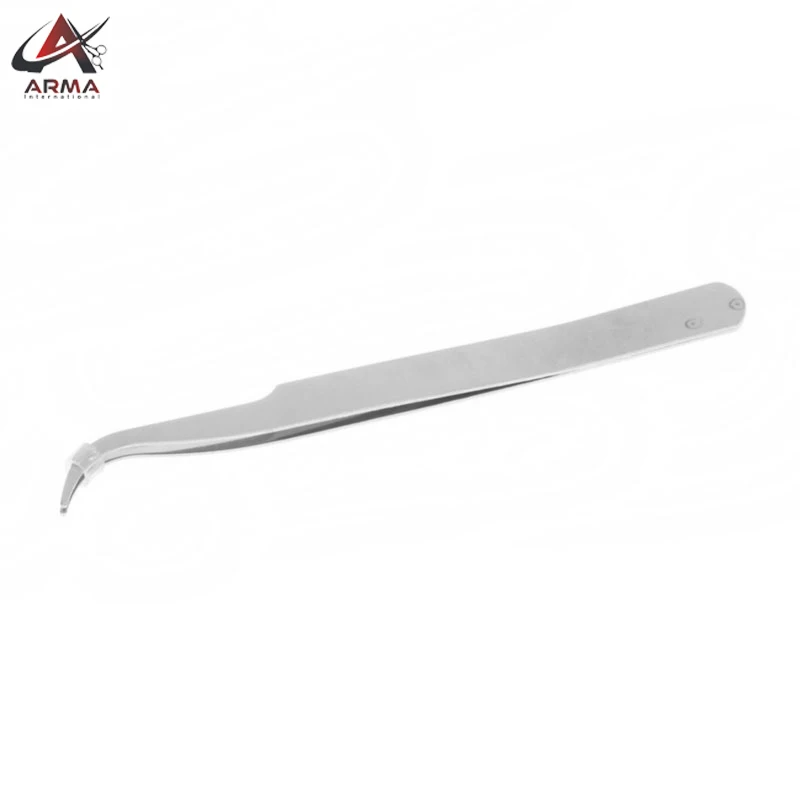 Pakistan Made Beauty Eyelash Extension Tweezers With Customized Logo Printed For Curved Tip Eyelashes Tweezers