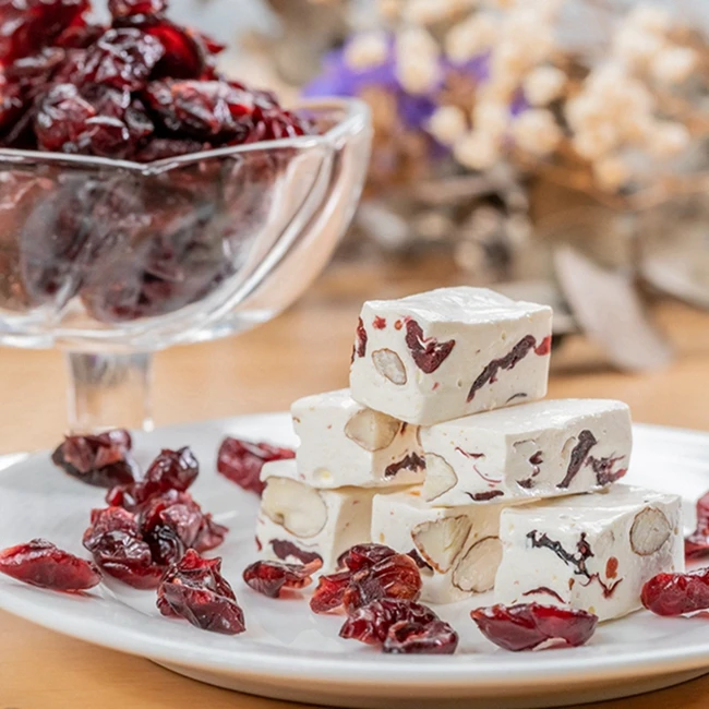 Factory Direct Sale Cranberry Almond Nougat Cranberry Flavour Wholesale Candy