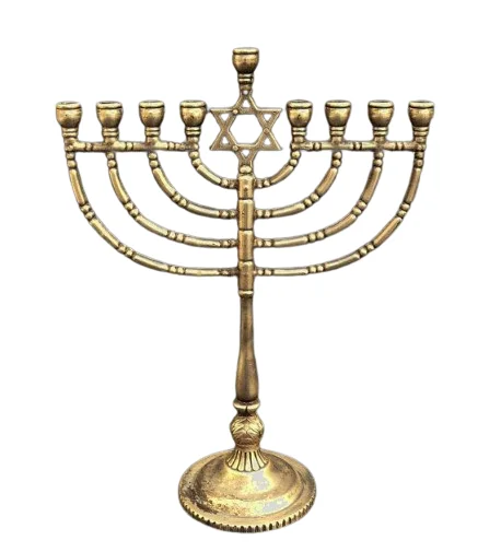 Judaica Candelabrum Branches Menorah Aluminum Metal Candle Holder Modern 7 Seven Branches Menorah Jewish Candlestick