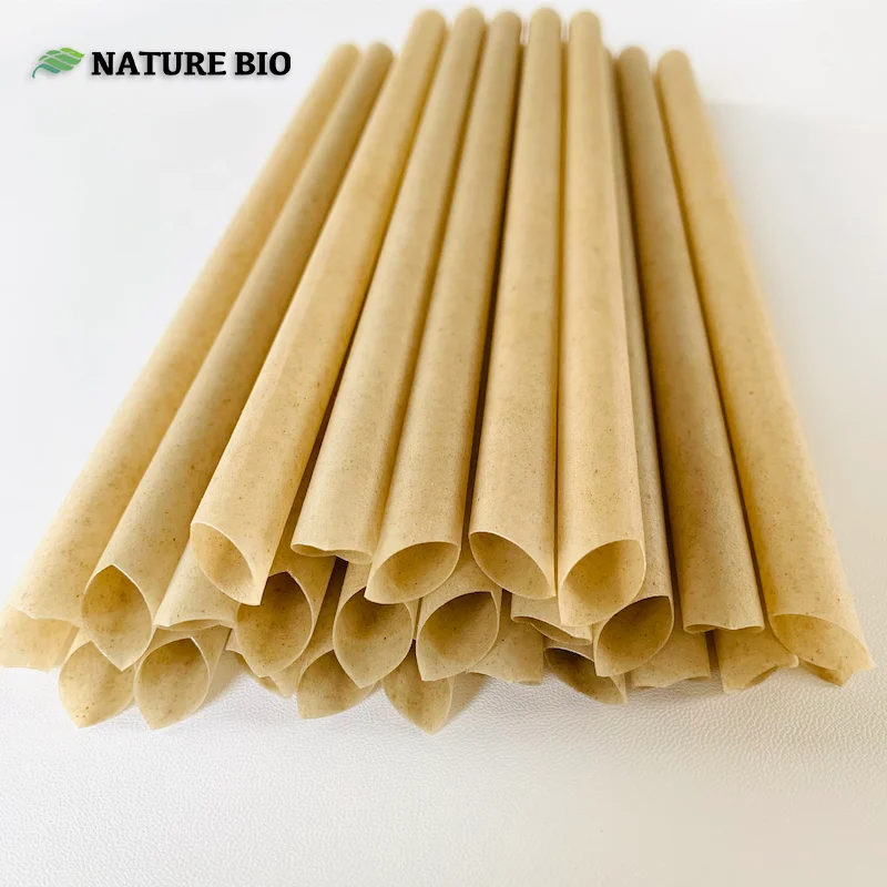 Sugarcane Straw Biodegradable Disposable Sugarcane Fibre Straw  heat resistant 95degree