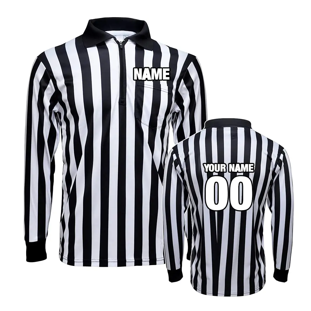 Referee Jersey 100% Polyester Round Neck Football Referee Jersey Set Short Sleeve Referee