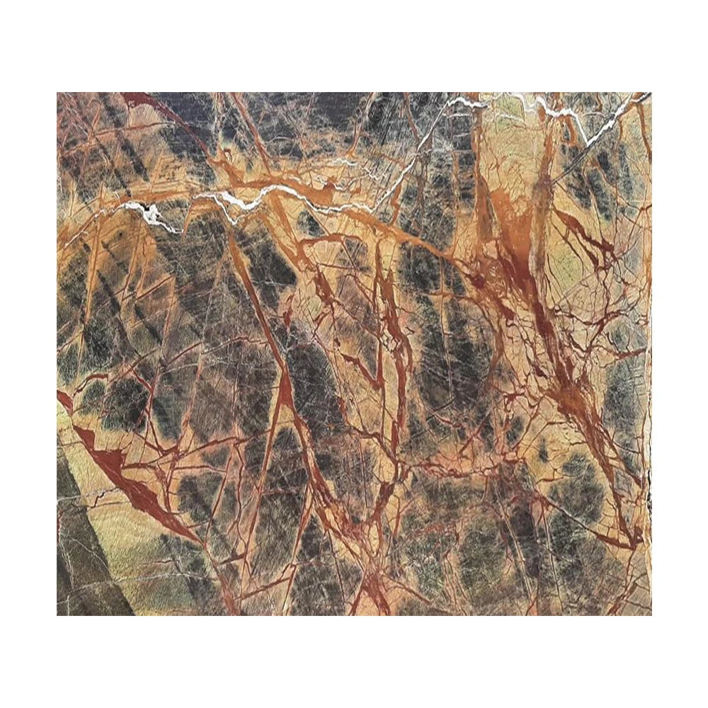 New Pattern Colorful Brown Flooring Slabs Marble Rainforest Stone Customized Sizes Wall Tiles