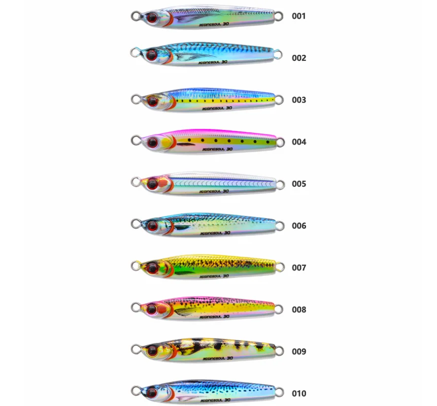 Seafox OEM 10g -80g 3D Printed Metal Jigs Shore Fishing Jigs Micro Saltwater Carp Hard Artificial Fishing Lure Jigbait Lure