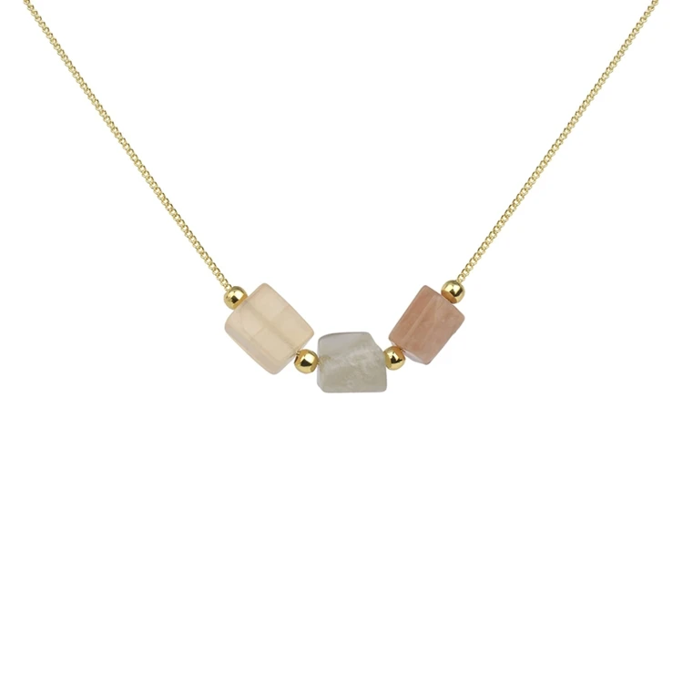 Jasper Agate Tigers Eye Rose Quartz Stone Necklace Gold Silver Plated Gemstone Beaded Carnelian Choker Necklace For Women
