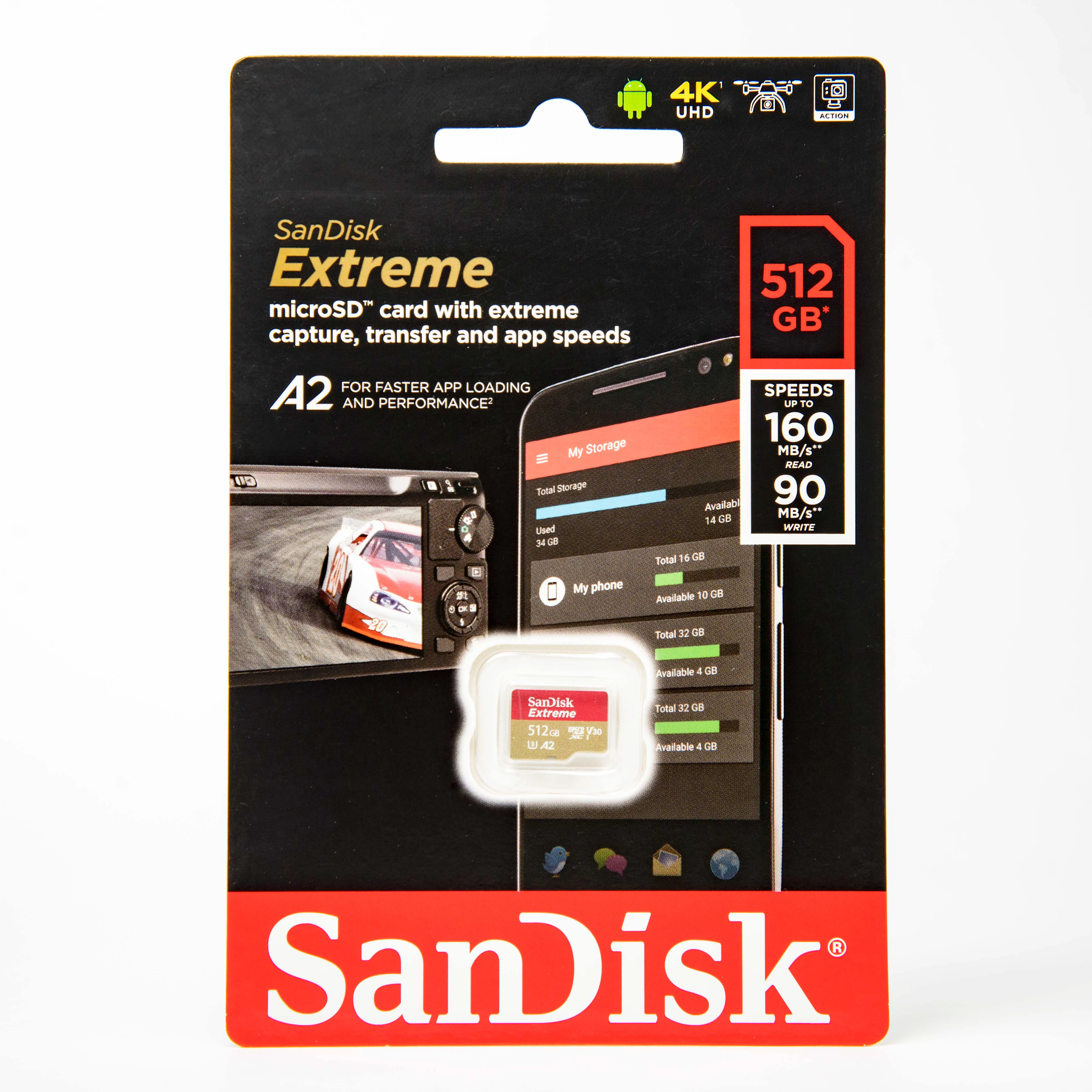 SDSQXA1-512G Micro Secure Digital Card For SDXC V30 512GB R160W90