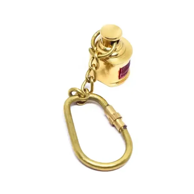 Brass Lantern Keychain Nautical Lantern Key Holder Lamp Miniature Keyring Maritime Mariner Keychain For Birthday Gift