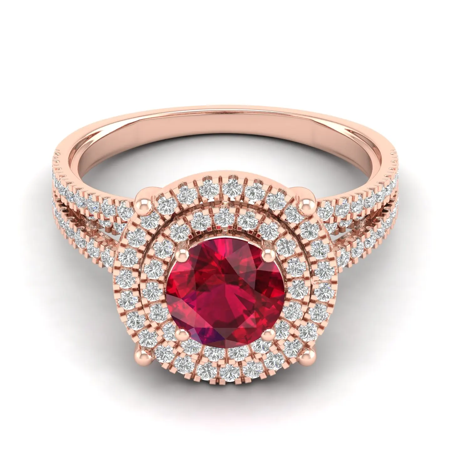 REYES Elegant 14K 18K 22K Rose Gold Wedding Engagement Band Rings with Pearl Moissanite Sparkling Gemstone Fashion Rings