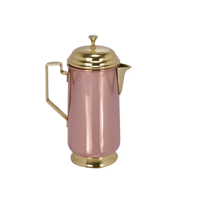 Bright Copper Hotel Pitcher Hammered Bronze Finished Copper Water Jug For Kitchen Supplies  High Quality Finishing