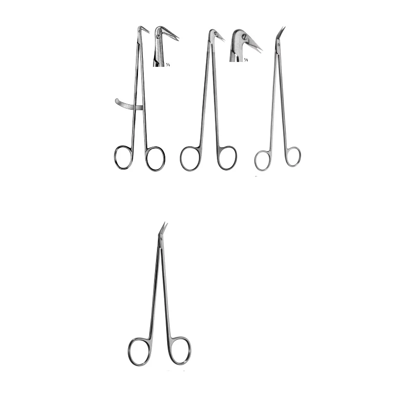 Сосудистые ножницы 19 см cooley, ножницы для реверсивной резки 17,1 см, угловые ножницы hegemann-diethric, сосудистые ножницы 16 см