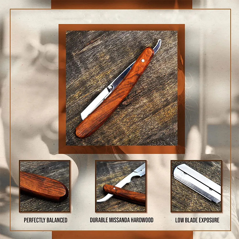 Парикмахерская прямая бритва с одним лезвием и индивидуальным логотипом оптовая продажа низкий минимальный заказ для парикмахера из нержавеющей стали