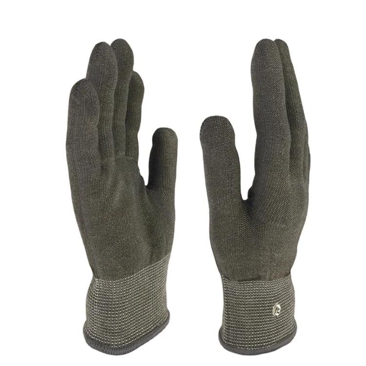 Gray Tuba Conductive Massage Gloves Physiotherapy Electrotherapy Electrode Gloves