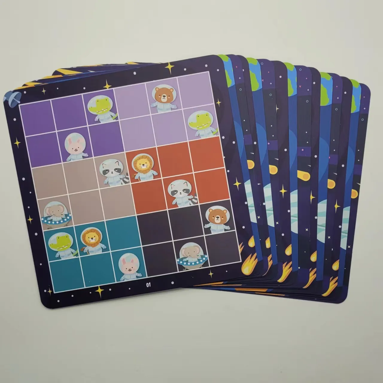Space Mission board game high level TPE reusable TPR sticker washable custom OEM design waterproof vinyl sticker, Sudoku game