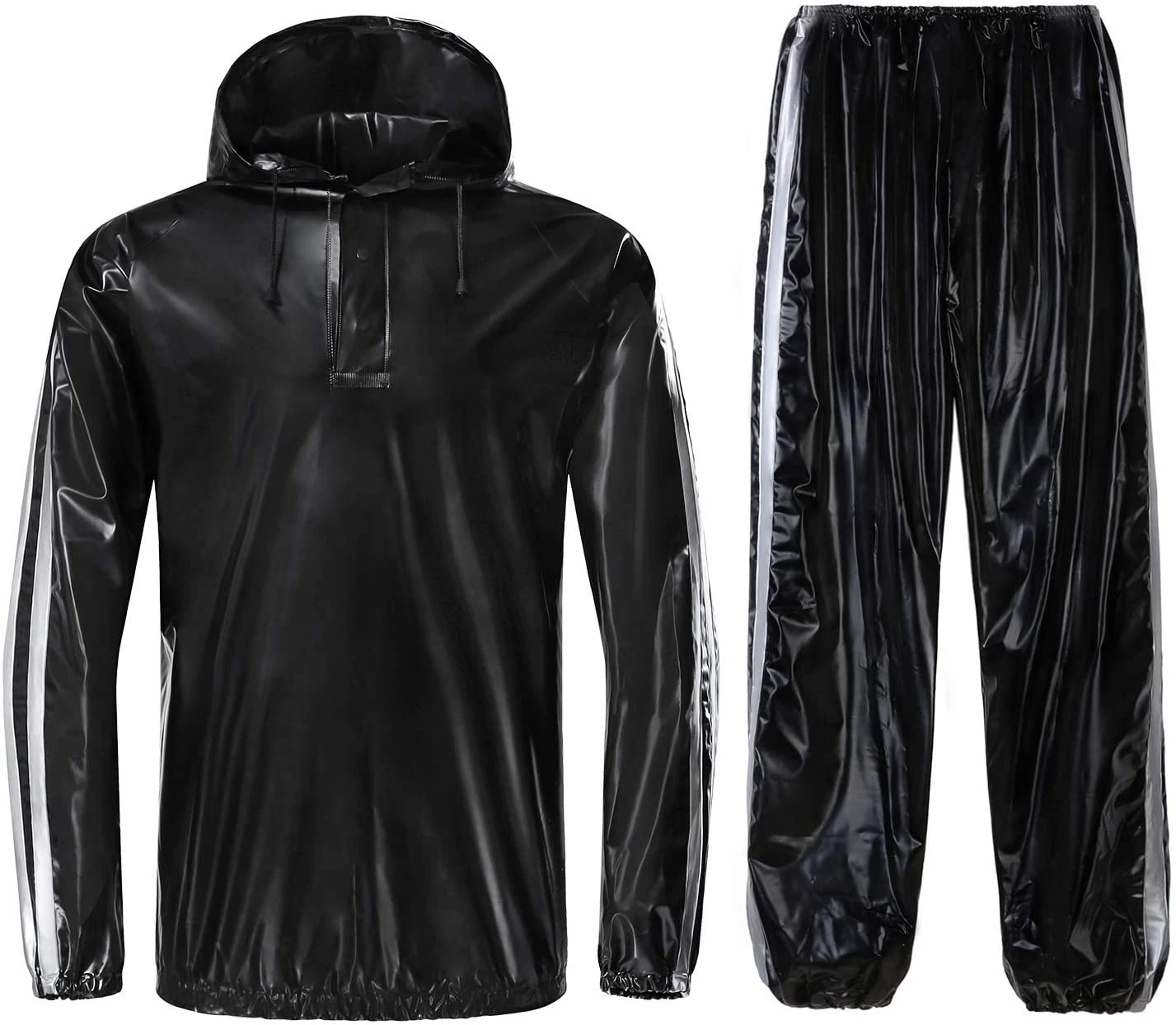 Gym Workout Jacket with Hood Sweat Sauna Suit for Men Sports Fitness Exercise Tops Waist Trainer Body Shaper