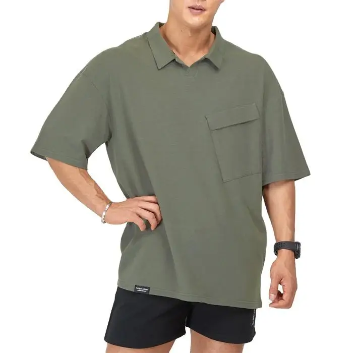 Oversize Turn Down Collar Golf Polo Shirts Half Sleeve Custom Training Shirts  casual polo shirt for men clothing