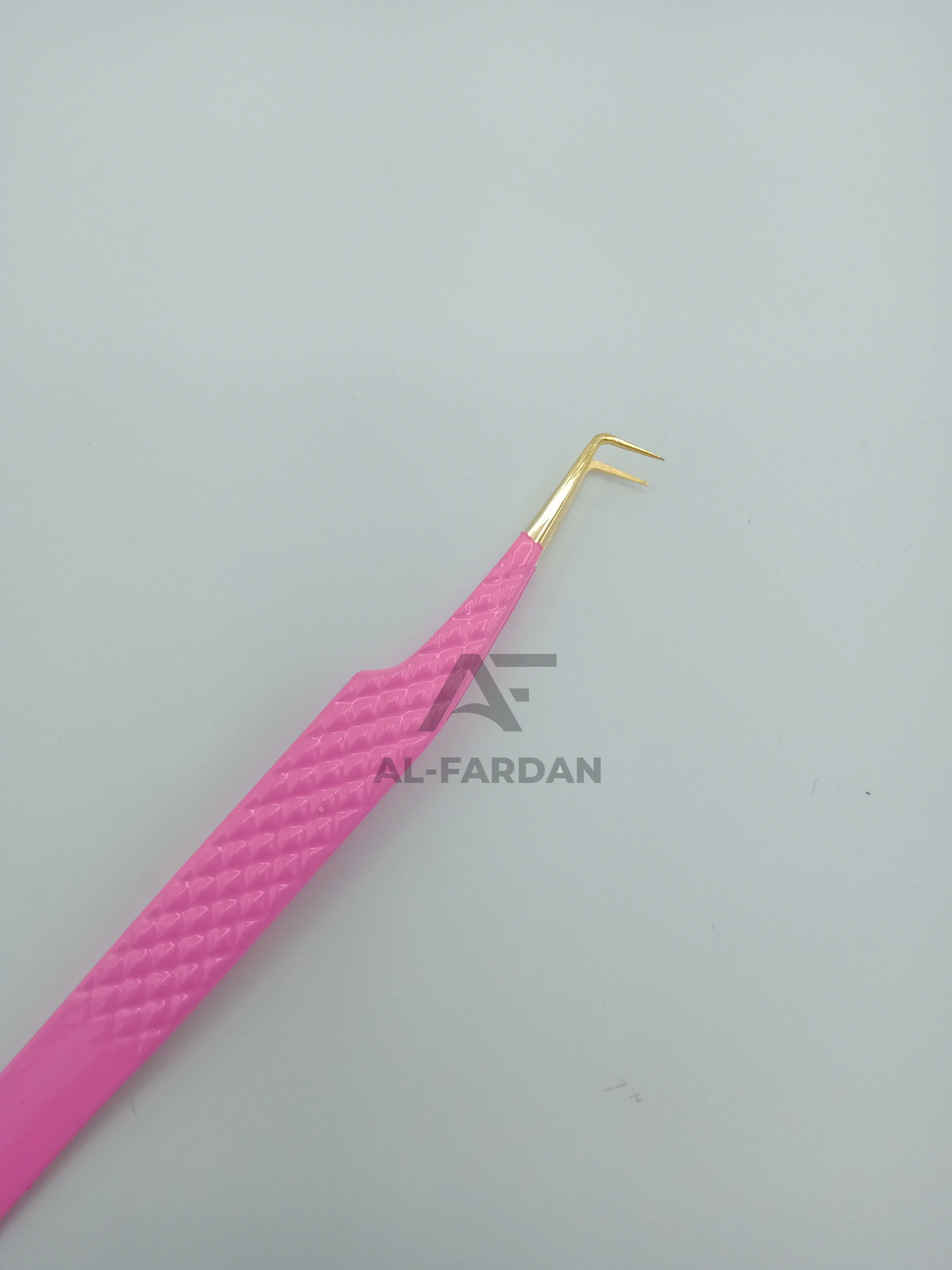 90 Degree Japanese Stainless Steel Diamond Grip Lash Volume Tweezers Hot Pink Gold Tip High Eyelash Extension Eyebrow Tool