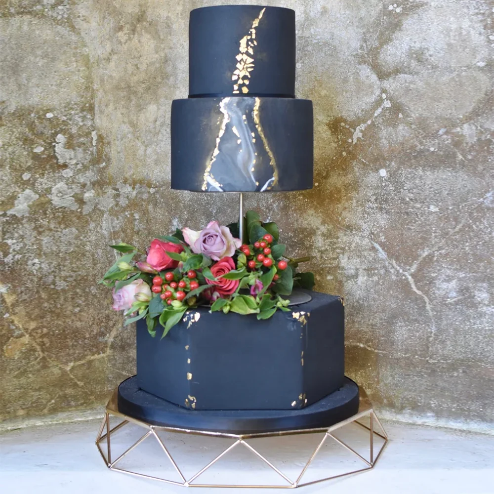 Round Cake Separator Modern Metal Cake Stand for Wedding Party Birthday Display Cake Holder