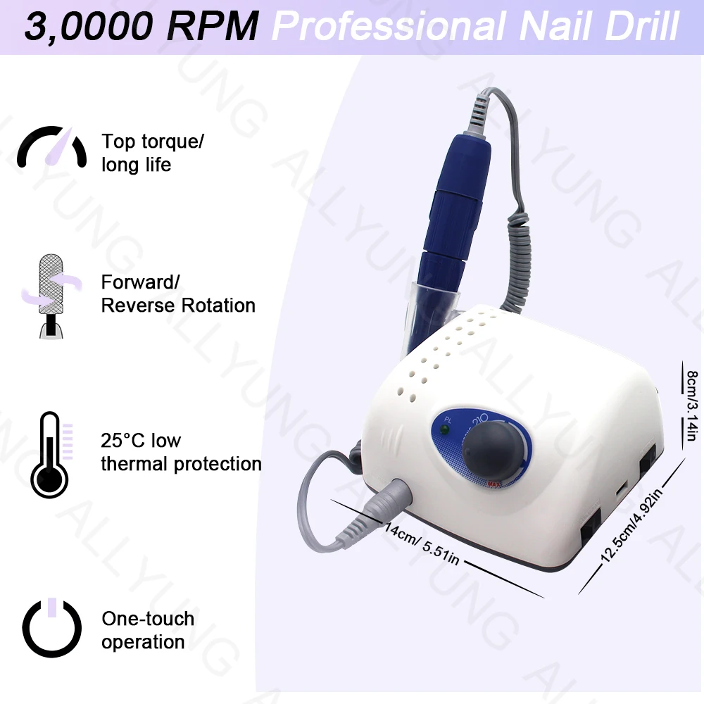 Portable Cordless 210 65W Nail Drill Machine 35000 RPM Micromotor High Quality Steel Plastic Pedicure Salon