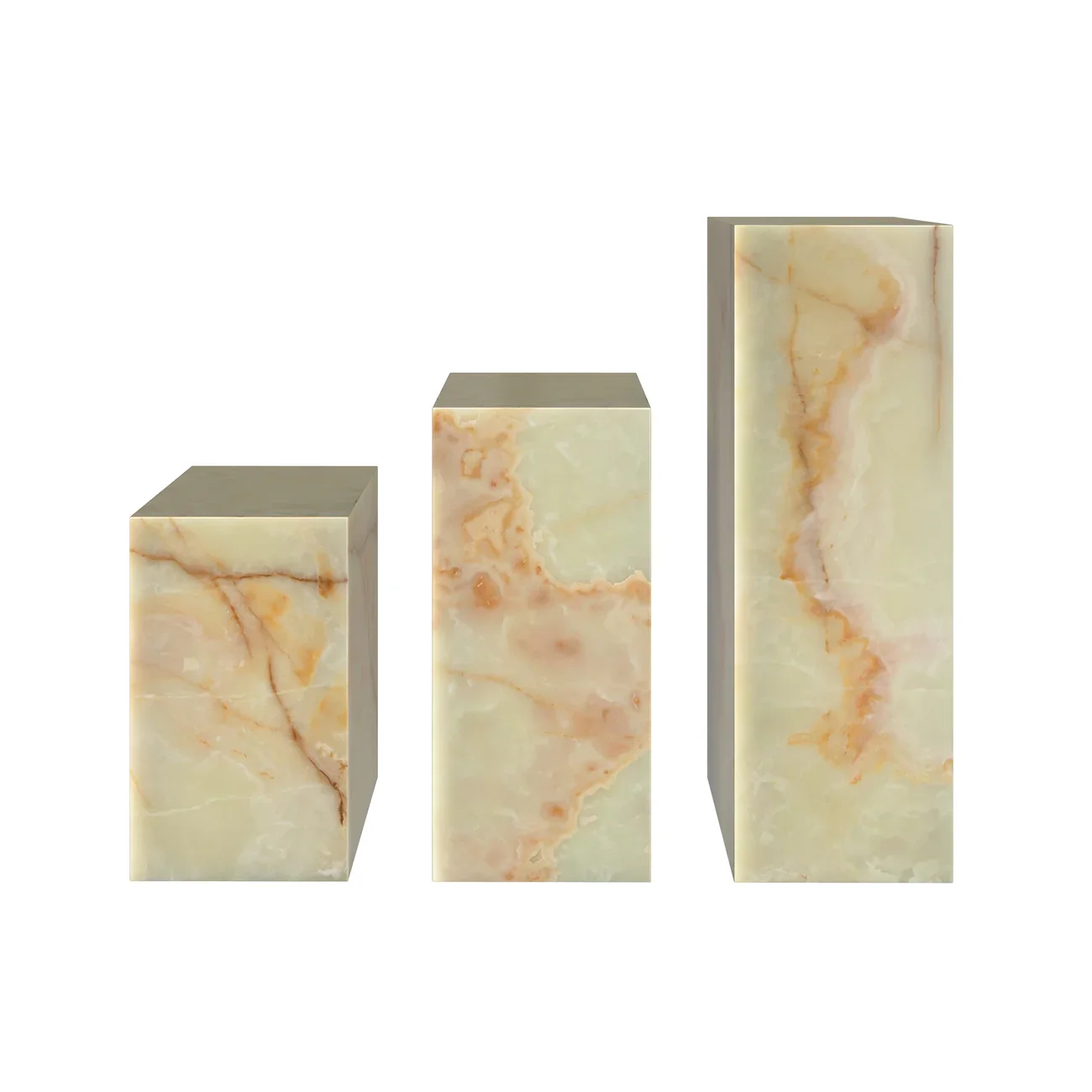 Pedestal Stand Hollow Show Room Corner Display Jade Green Onyx Plinth Marble Cube Side Table Nordic Side Table