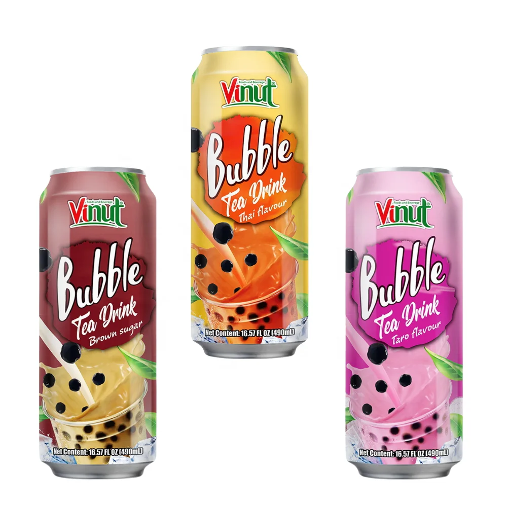 High Quality 490ml Can Thai  Bubble Milk Tea Drink (Tinned) Free Sample with Private Label OEM Brand Export in Vietnam
