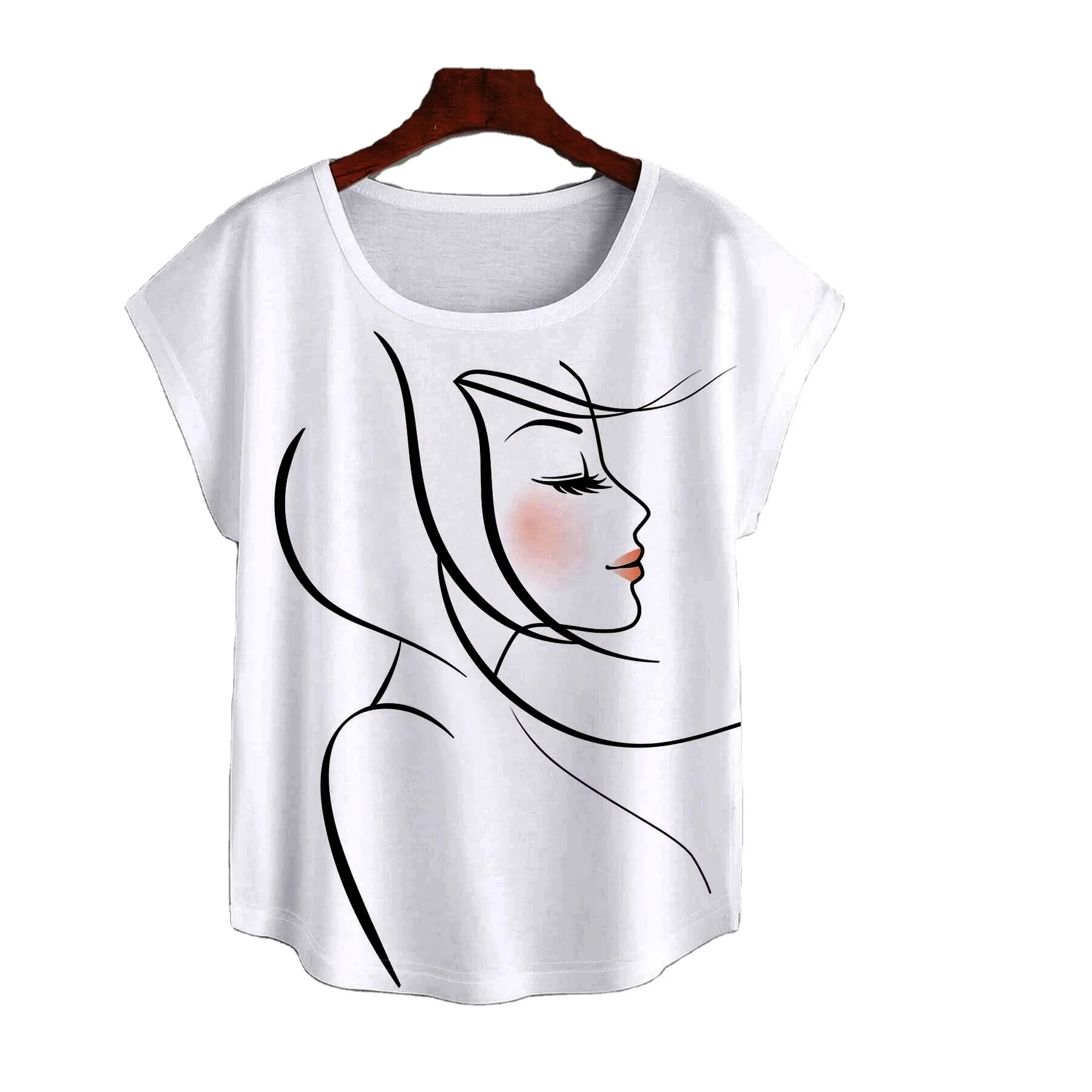 100 cotton White Graphic tees for Women Trendy custom Digital printed Loose fit Casual wear Ladies t-shirt